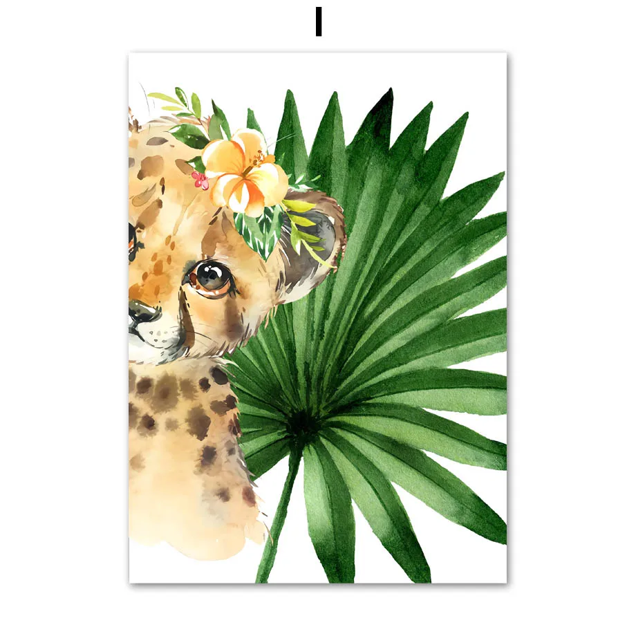 Plant-Leaf-Zebra-Elephant-Monkey-Animal-Wall-Art-Canvas-Painting-Nordic-Posters-And-Prints-Nursery-Wall (11)