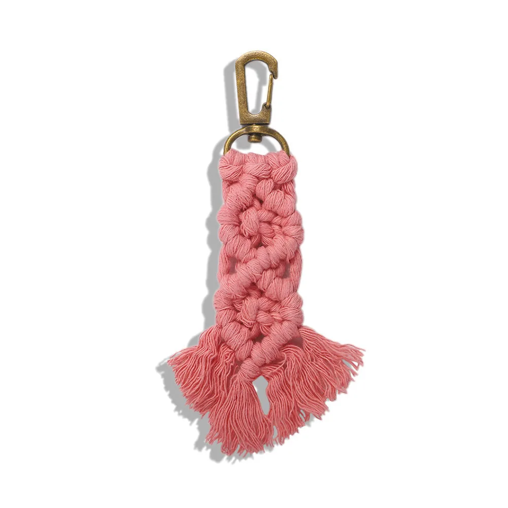 Dvacaman брелок с кисточкой макраме брелок кольцо для ключей брелок для дам ручной работы на заказ брелок для ключей сумка Шарм Подарки для женщин - Цвет: 24