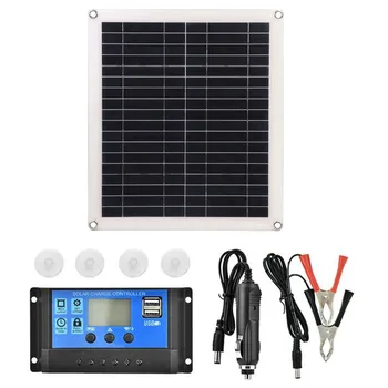 

25W Portable Solar Panel Dual USB Charger Battery Polycrystalline with Phone Charger+10A Controller for Travel Phone Solar Power