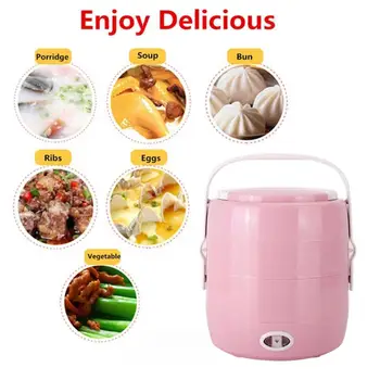 

Electric Heating Lunch Box 2L 230V 200W PTC Rice Cooker Steamer Thermal Box Practical Lunch Heating Electric Equipment