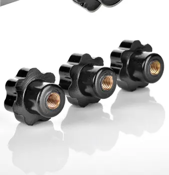 

4Pcs M4 M5 M6 M8 Plum Bakelite Hand Tighten Nuts Handle Star Mechanical Black Thumb Nut