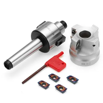 

MT2 M10 400R 50mm Face End Mill Cutter + 4pcs Blue-nano APMT1604 Carbide Inserts With T15 Wrench For Milling Tools