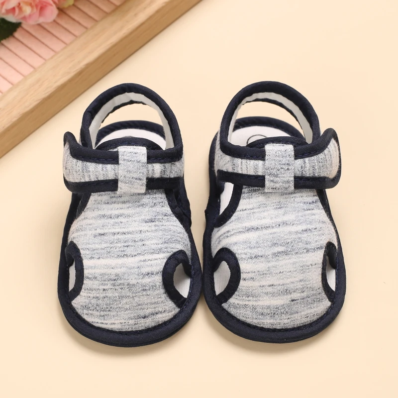2021 NEW 0-18Months Kids Newborn Baby Boys Fashion Summer Soft Crib Shoes First Walker Anti Slip Sandals Shoes Soft Sole