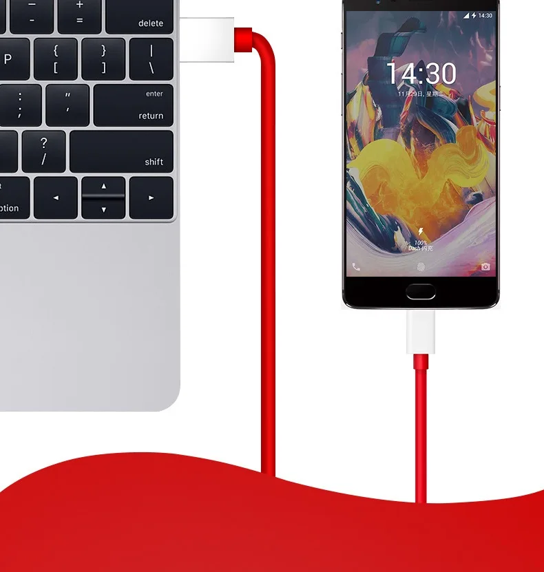 Тип usb-c кабель 4A строка данных для oneplus QC3.0 Быстрый зарядный кабель с разъемом usb type-c кабель 1/1. 5/2m