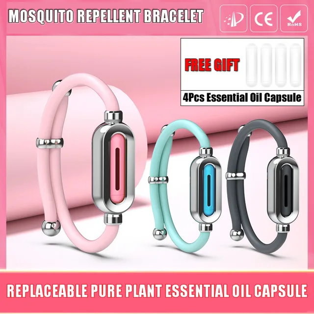 1-2 Db Szúnyogtaszító Karkötők Növény Illóolaj-Kapszulával Otthoni Kültéri Gyerekek Számára Felnőtt Anti-Moszkitó Kártevőirtás