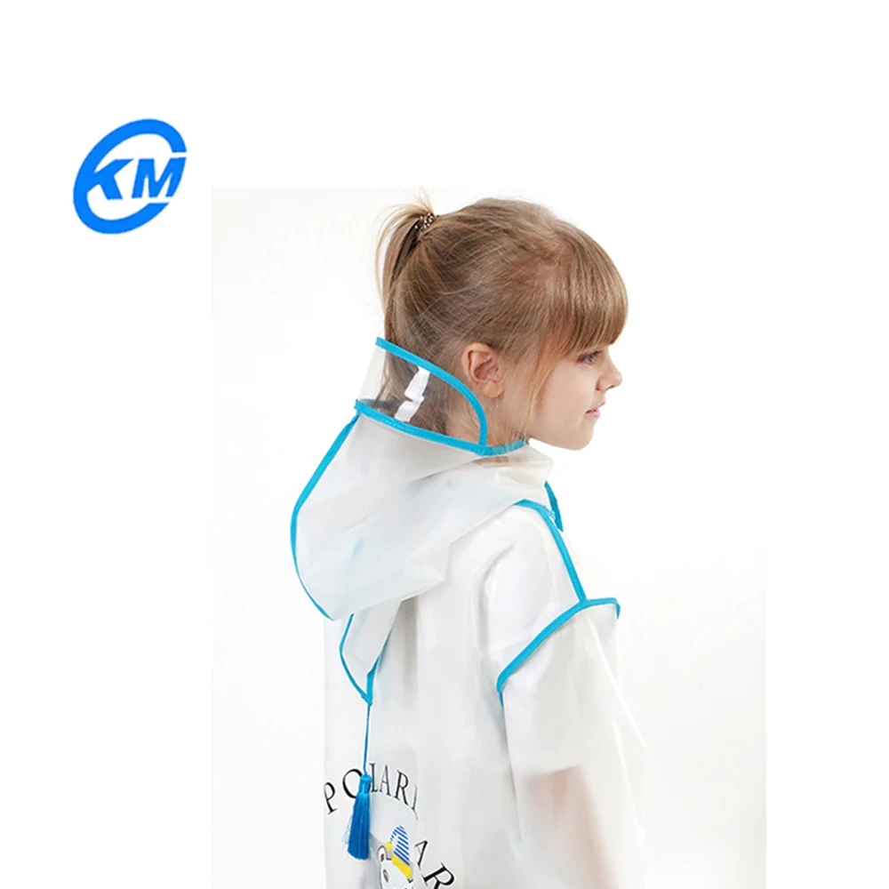 EVA material outdoor high quality rain poncho child raincoat