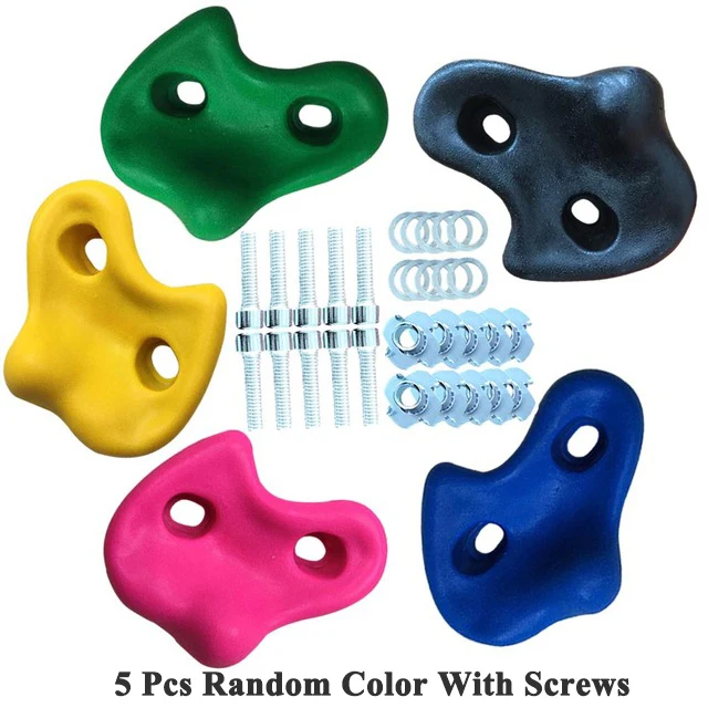 Plastic Climbing Rock Wall Stones Assorted Color for Kids Rock Climbing Wall Stones Indoor Outdoor Hand Feet Holds Grip Kits 14