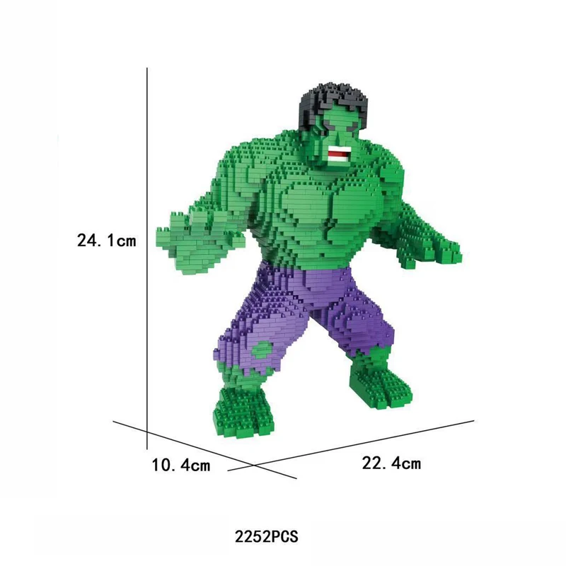 

Super heroes marvel figures micro diamond building block avenger Hulk model nano bricks toys collection for gifts
