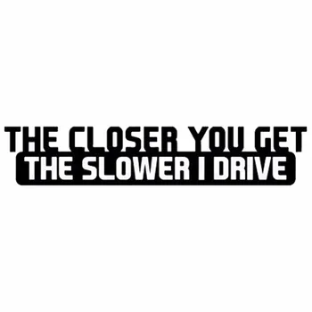 

20X4CM Car Styling THE ClOSER YOU GET THE SLOWER I DRIVE Funny Letters Decoration Black/White