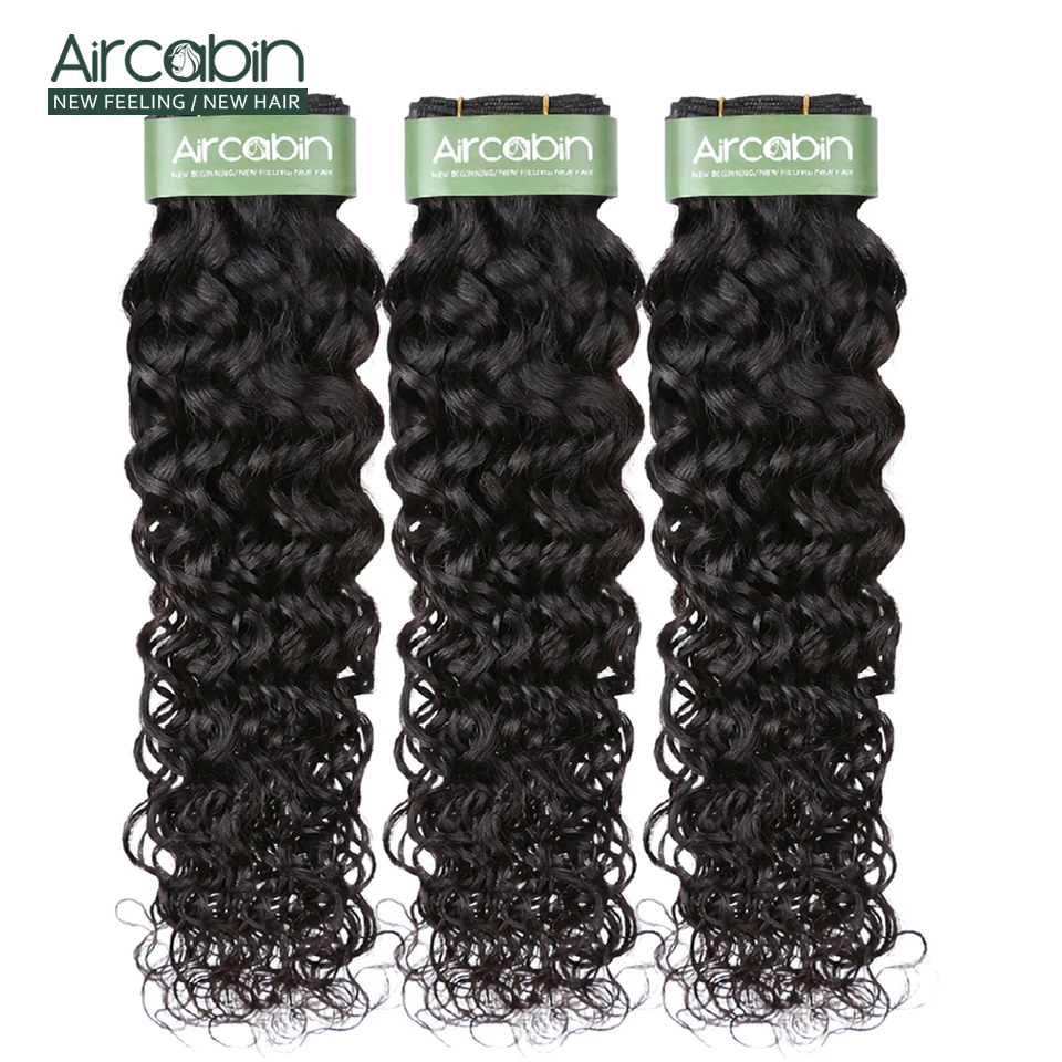 Promo 100%Remy Human-Hair-Extensions Water-Wave 8-26inch-Bundles Aircabin Brazilian Weave Natual-Color WDgpZXr7k