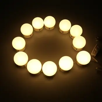 

Adjustable LED Makeup Mirror Lamp USB Charging Led Bulb 12Pcs LED Mirror Light Lamp Vanity Kit Makeup Dressing USB Dimming Blubs