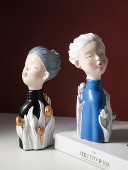 

CREATIVITY CUTE GIRL ABSTRACT RESIN CHARACTER SCULPTURE DECORATION HOME DECORATION CHILDREN'S ROOM MODERN HOME FURNISHINGS