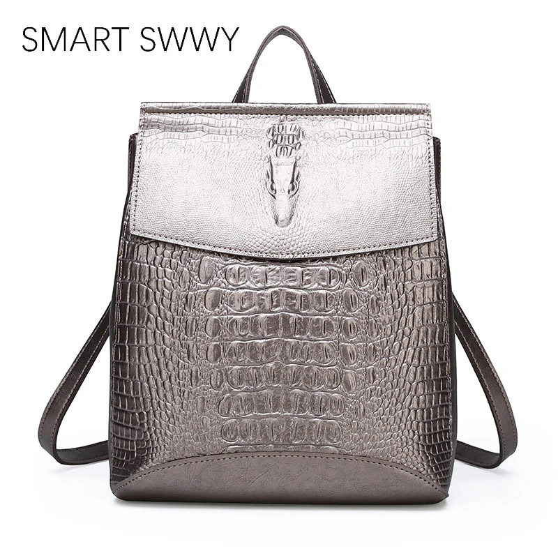

Fashion Ladies High Quality Backpack Women Crocodile PU Leather Female Backpacks Mochila Feminina Rucksack Mochilas Mujer 2019