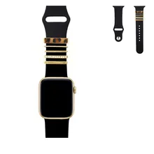 

5pcs Metal Charms Decorative Ring for Apple Watch Band Diamond Ornament Smart Watch Silicone Strap Accessories iwatch Bracelet