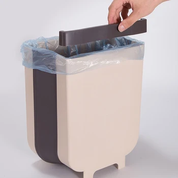 

1Pcs Collapsible Large Capacity Waste Bin Kitchen Cabinet Door Bathroom Hanging Trash Can Small Bedroom Garbage Bag