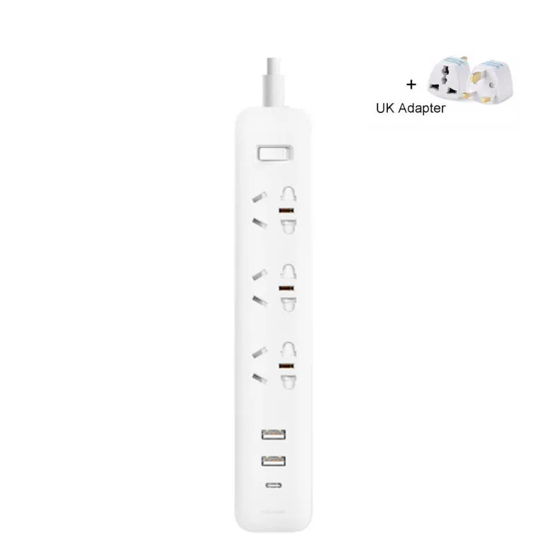 NEW Xiaomi Mi Mijia QC3.0 20W Fast Charging Power Strip 2A1C + 3 Sockets Standard Plug Interface Extension Lead 1.8m Удлинитель 