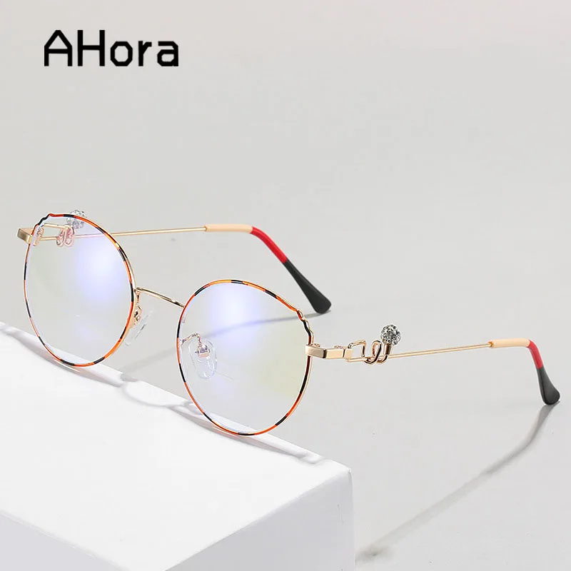 

Ahora Bifocal Anti Blue Light Reading Glasses Women Cat Eyes Crystal Alloy Presbyopia Spectacles Hyperopia Eyeglasses +1.0to+4.0