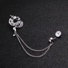 Европа и Америка креативная Мода ретро крутая цепь китайский дракон китайская зодиакальная брошь аксессуары для мужчин и женщин