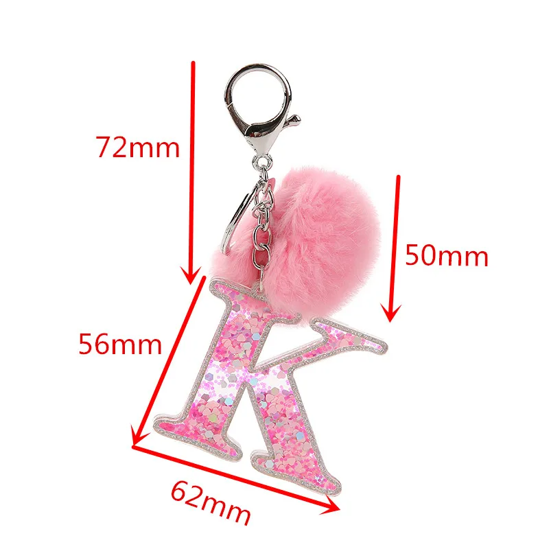 Pink English Letter Resin Resin Alphabet Keychain With Puffer Ball 26 Words  A TO Z Handbag Charm For Women Emel22 From Emelinediah, $12.22