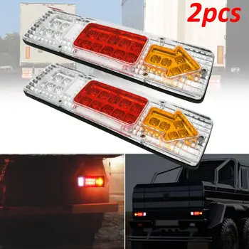 

GISAEV 2Pcs 12V 24V Led Truck Trailer Tail Light 19Led Rear Lights Reverse Turn Signal Lights Indicator For Truck Moto Caravan