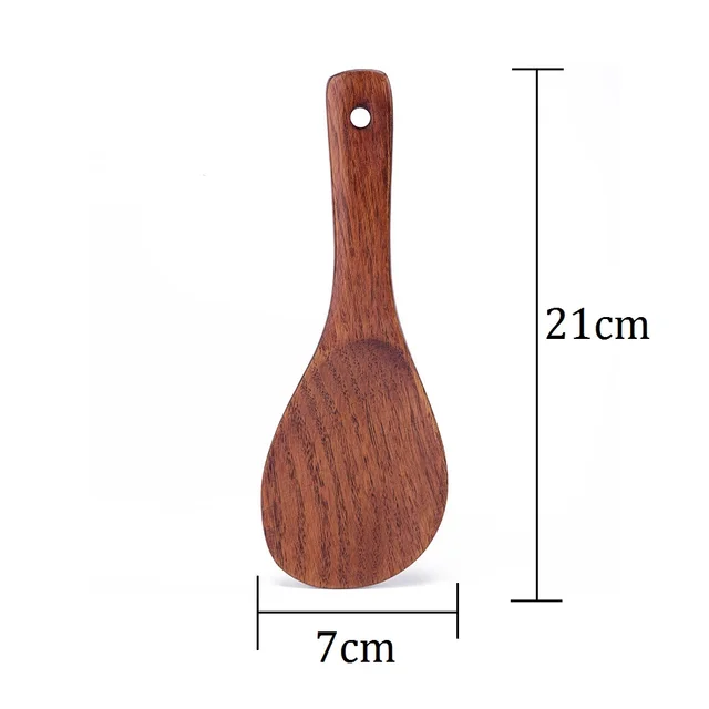 Wooden Kitchen Spoon Teak Wood Rice Spoon Rice Paddle Wood Tablespoon Big Potato Serving Spoon Wooden Kitchen Utensils Tableware B