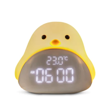 

Multifunction Kids Digital Alarm Clock Silicone Cute Cartoon LED Touch Table Nightlight Alarm Clock USB Rechargeable for Kids