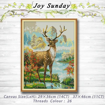 

Stag elk animal decor Patterns 14CT 11CT dmc Counted Cross Stitch Sets embroidery sets Needlework kits Home decor