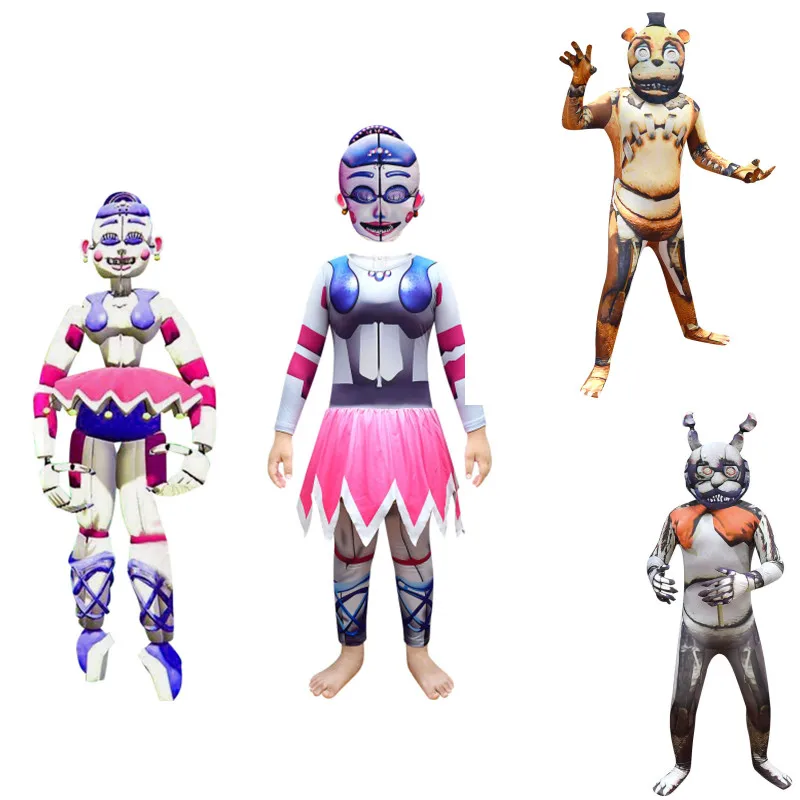 kids Five Nights Freddyed Costume Party Cosplay Costumes Mask Fancy  Nightmare Bonnie the Rabbit Anime Halloween Costume For Kids - AliExpress