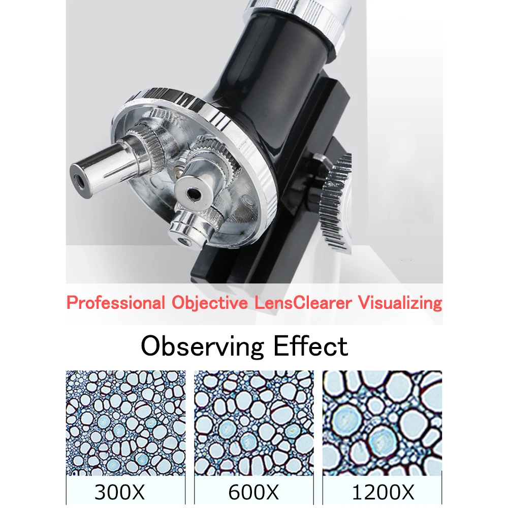 Цифровой набор микроскопов с аксессуарами комплект 100X-1200X дети Студенческий микроскоп биология научная лаборатория мини-лупа