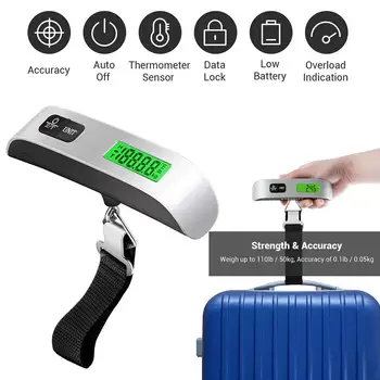 

Factory Multi-function Electronic Luggage Scales Portable Travel Scales Digital Hanging Luggage Scale
