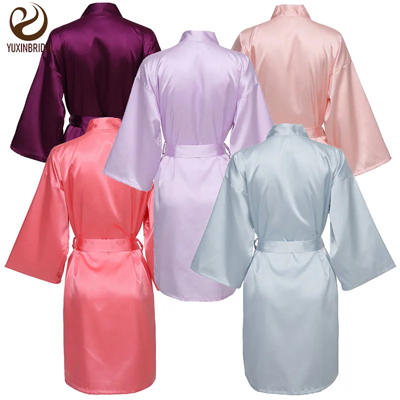 Satin Kimono Robe Wedding Hen Party Plain Blank Dressing Gown