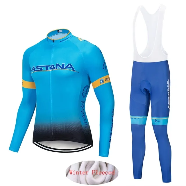 Астана traje de Ropa de Invierno Jersey de Ciclismo de Polar térmica manga larga Ropa Ciclismo MTB bicicleta - Цвет: 1