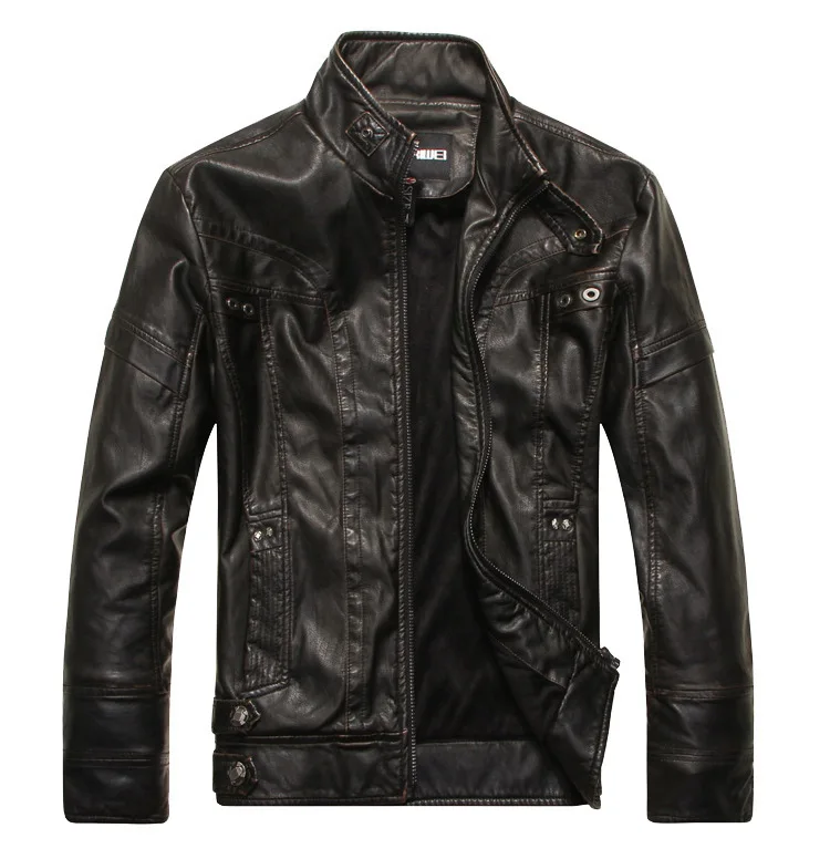 

AliExpress Men's Locomotive PU Leather Jacket MEN'S Outerwear Leather Coat