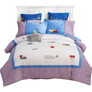 

American Children's Luxury BeddingSet Kingsize Boy's Cotton Mediterranean Model Room British Style SingleBed DuvetCover BedSheet