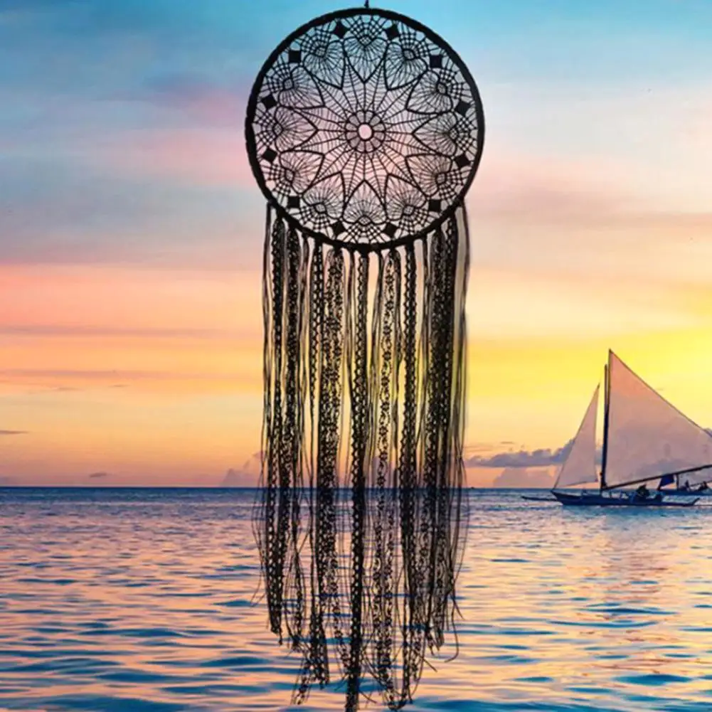 Hollow Round Moon Shape Tassel Dream Catcher Hanging Pendant Home Bedroom Decor | Дом и сад