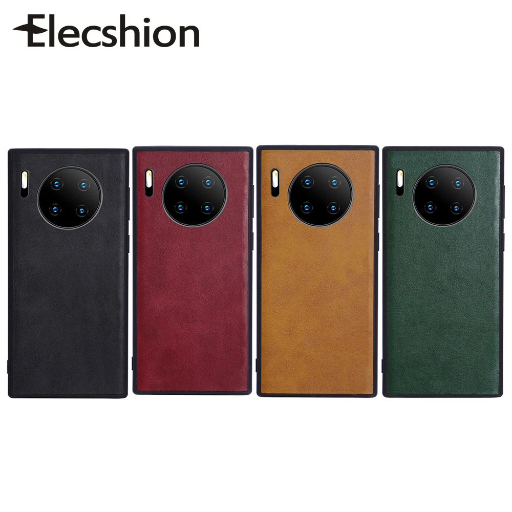 

Leather Vintage Cell Phone Case For Huawei P30 Luxury Cover For Huawei P30 Pro Protection Shockproof Yellow Green New Coque Capa