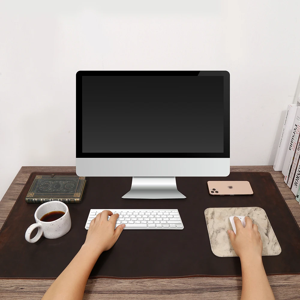 JOYIR Genuine Leather Large Computer Mat Gaming Mouse Pad Extra Large  Office Desk Mat Laptop Extended Mouse Pad