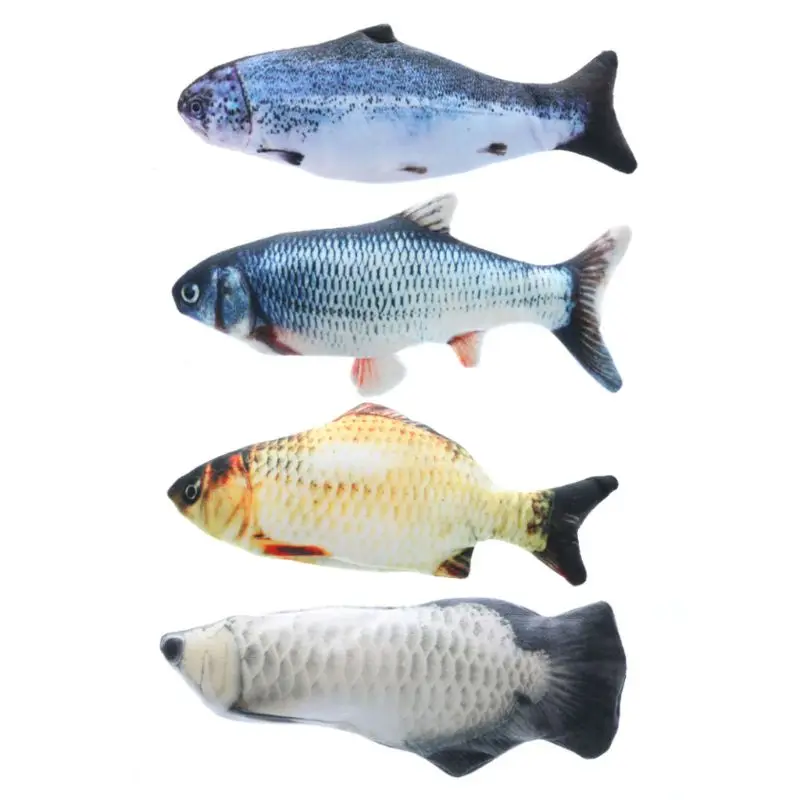 

Electric Fish Shape Catnip Cat Toy Realistic Plush Wagging Fish Interactive Gift