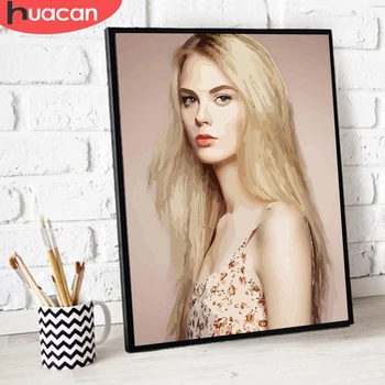 

HUACAN Painting By Number Pictures Art Drawing Canvas Coloring By Number Figure DIY Gift Portrait Photo Custom Home Decoration