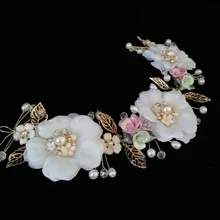 Свадебные стразы, кольцо на носителя, гребень для волос, ювелирные аксессуары, Корейская Роскошная свадебная тиара, блестящая белая 3D Цветочная повязка на голову
