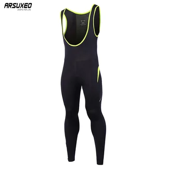

ARSUXEO Men's Cycling Bib Pants Bike Bicycle MTB Bib Tights 3D Padded Cycling Compression Tights Pants Quick Dry B11
