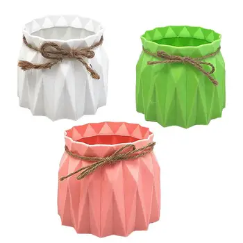 

3Pcs Modern Flower Holder Plastic Flower Pots Garden Decorations for Home Office