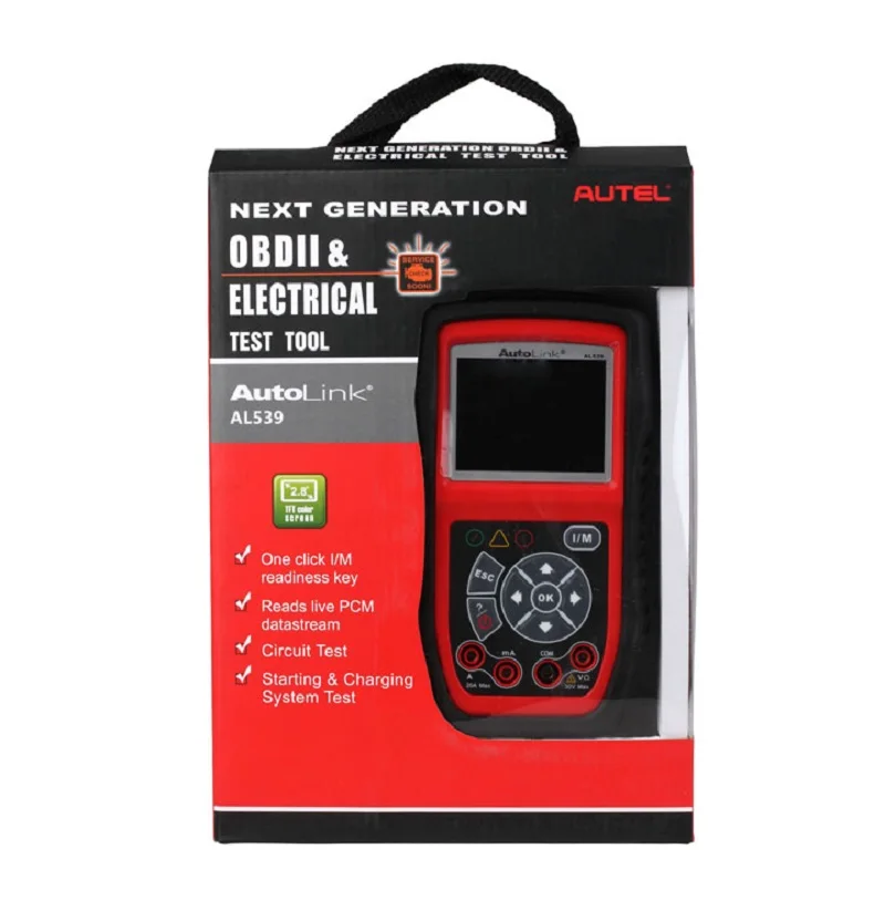 Autel AutoLink AL539 OBD2 сканер тестирование электрического напряжения 12 В батарея тестер