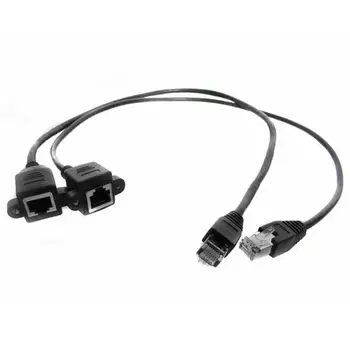 

8Pin RJ45 Male to Female Cable Multi Strand Pure Copper Wire Core Design 100Mbps LAN Network Screw Mount Extension Cord