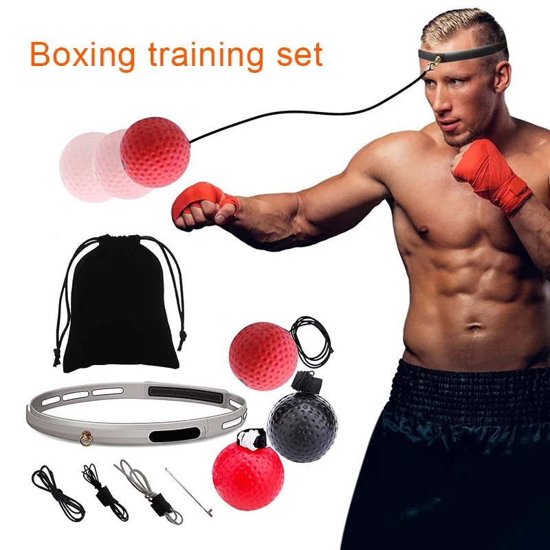 

Hot Boxing Punch Exercise Fight Ball with Head Band for Reflex Speed Boxing Sport Fitness Equipment Training MVI-ing