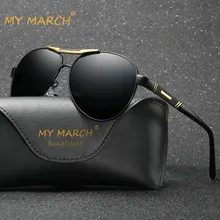 MYMARCH, алюминиевые поляризованные солнцезащитные очки, мужские,, Ретро стиль, крутые, пилот, солнцезащитные очки для мужчин, Ретро стиль, зеркальные, Oculos De Sol, UV400
