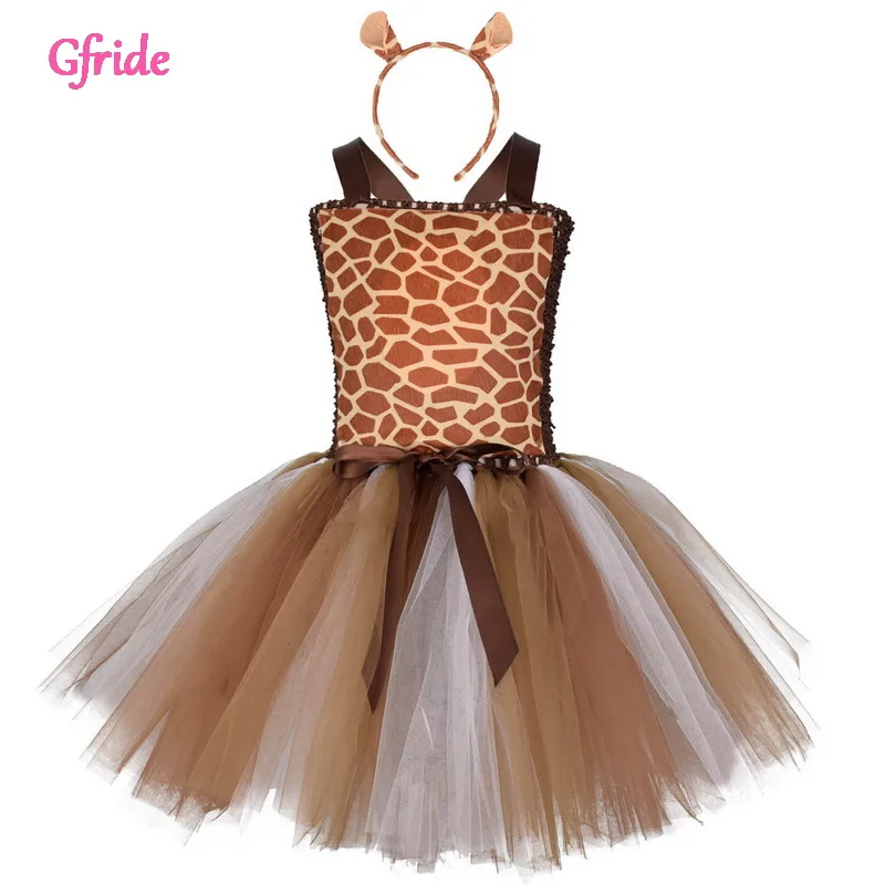 Kids Girls Deer Tutu Dress Children Halloween Giraffe Costume Headband Toddler Elk Cosplay Christmas Party Dress Animal clothing Kids Girls Deer Tutu Dress Children Halloween Giraffe Costume Headband Toddler Elk Cosplay Christmas Party Dress Animal clothing