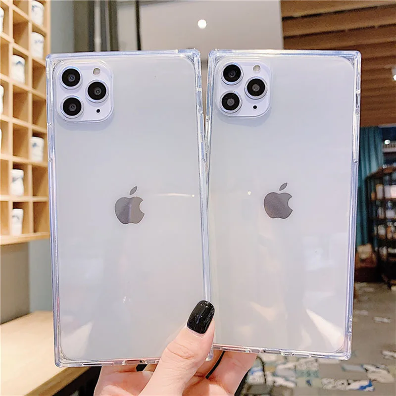 Прозрачный квадратный чехол для телефона Iphone 11 Pro 7 8 Pluse X XS MAX XR 6 6s Plus