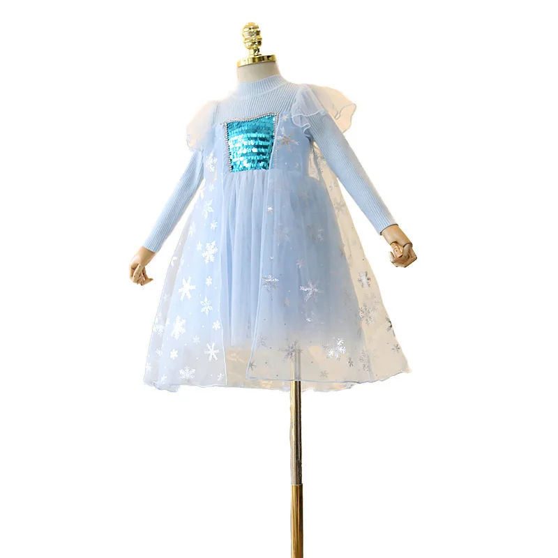 

WLG girls winter princess dresses kids velvet thick stars pattern birthday mesh dress baby girl cute party clothes 2-7 years