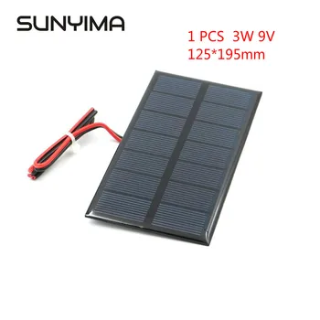 

SUNYIMA 3W 9V Polycrystalline Solar Panel 125*195mm Sunpower Solar Cell Battery Module Polycrystalline DIY Solar Power System